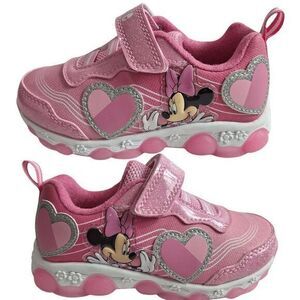 Minnie shoes for girls sneakers with LED light without laces Pink Size 7 (15 cms